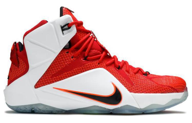 Мужские кроссовки Nike Lebron 12 Heart of a Lion 12 OG (бело-красный) — 红色/白/赤红/黑 — фото 2