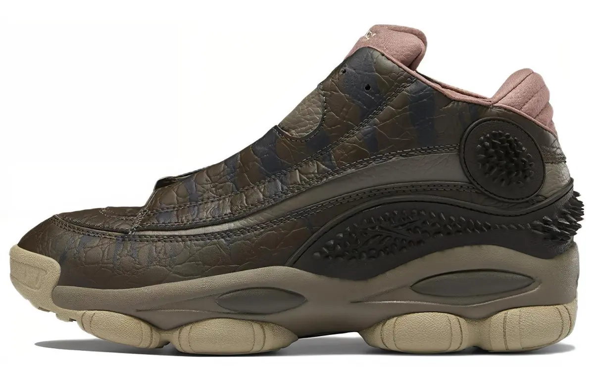 Reebok THE ANSWER DMX Mid top Vintage Basketball Shoes Unisex Olive Green