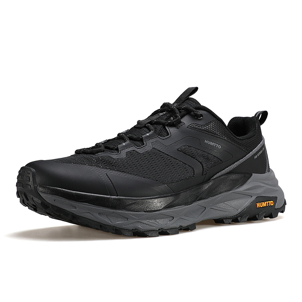 HUMTTO Cushioning Slip Resistant Abrasion Resistant Low top Hiking Shoes Men’s Black
