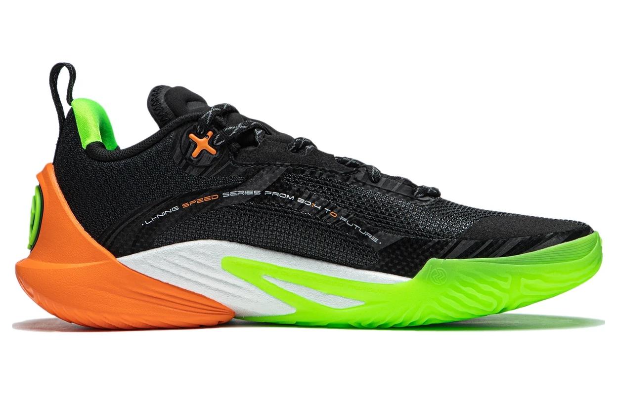 Li Ning Speed 10 Basketball Shoes Men’s Low Top Black Green Orange