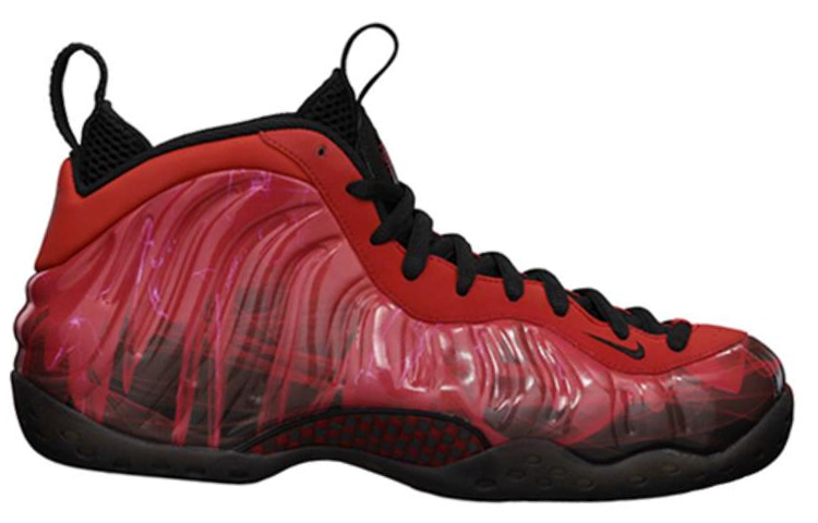 Мужские кроссовки Nike Foamposite One Doernbecher (черно-красные) — фото 2