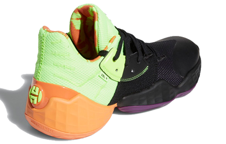 Кроссовки adidas Harden Vol. 4 (черный / зеленый / оранжевый) — Чёрный / зелёный / оранжевый — фото 4