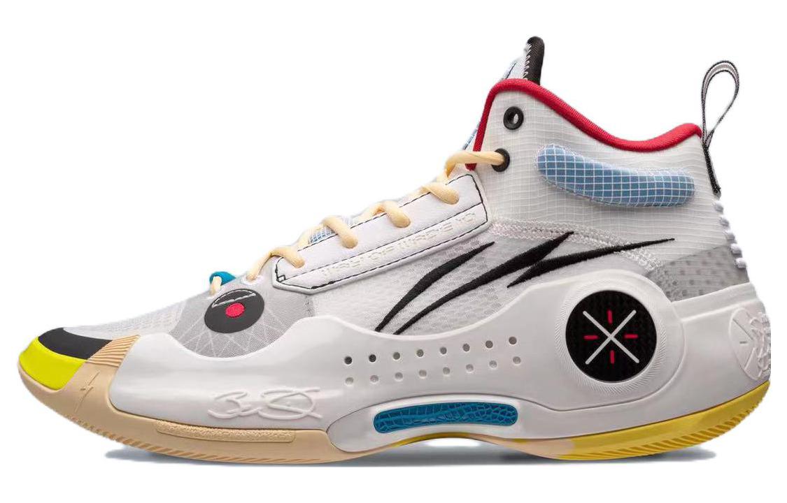 LiNing Wade's Way 10 Test R1 Comfortable and Versatile Textile Leather Shock Absorbing Anti-Slip Wear-Resistant Mid-top Professional Competition Basketball Shoes Men's White Black Red