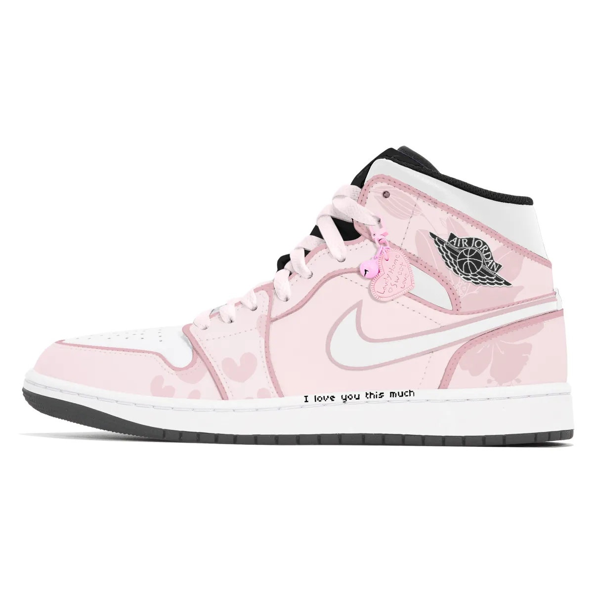 Jordan Air Jordan 1 Lemon Joy Abrasion Resistant Abrasion Resistant Mid top Vintage Basketball Shoes Unisex White Pink
