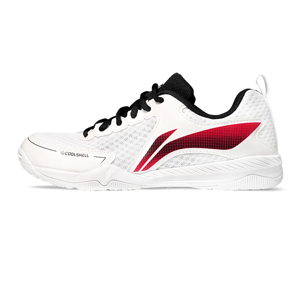 Li Ning Cushioning Abrasion Resistant Slip Resistant Low top Table Tennis Training Shoes Unisex White Red