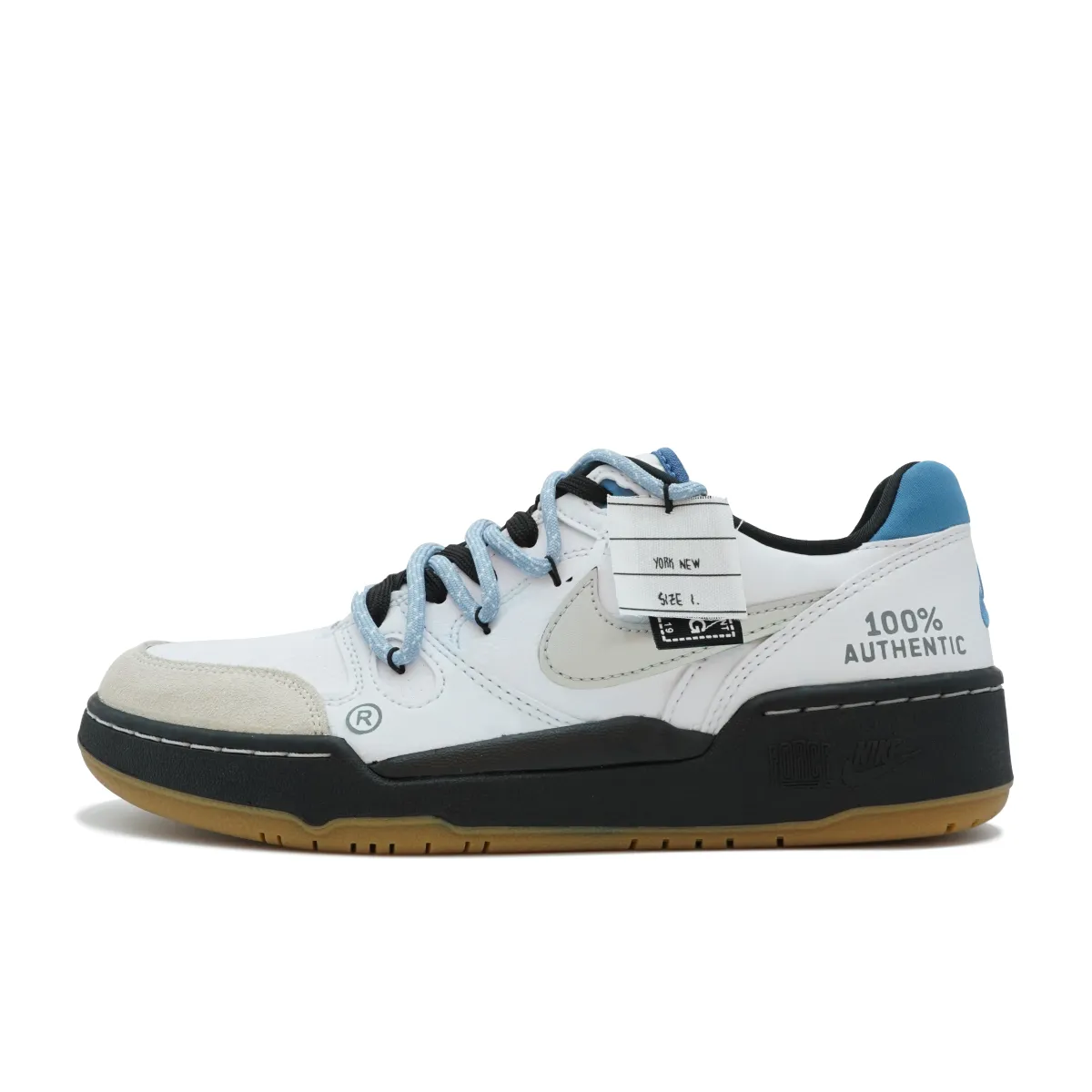 Nike Full Force Slip Resistant Abrasion Resistant Low top Skateboard Shoes Men's White Blue
