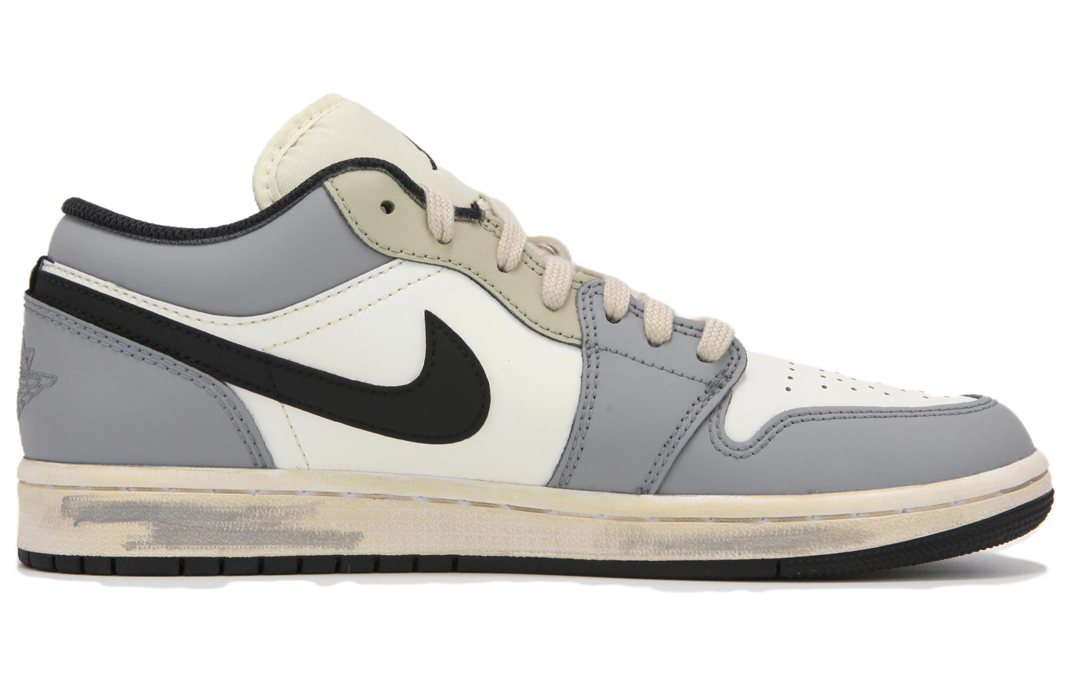 Jordan Air Jordan 1 Abrasion Resistant Low top Vintage Basketball Shoes Men’s Gray