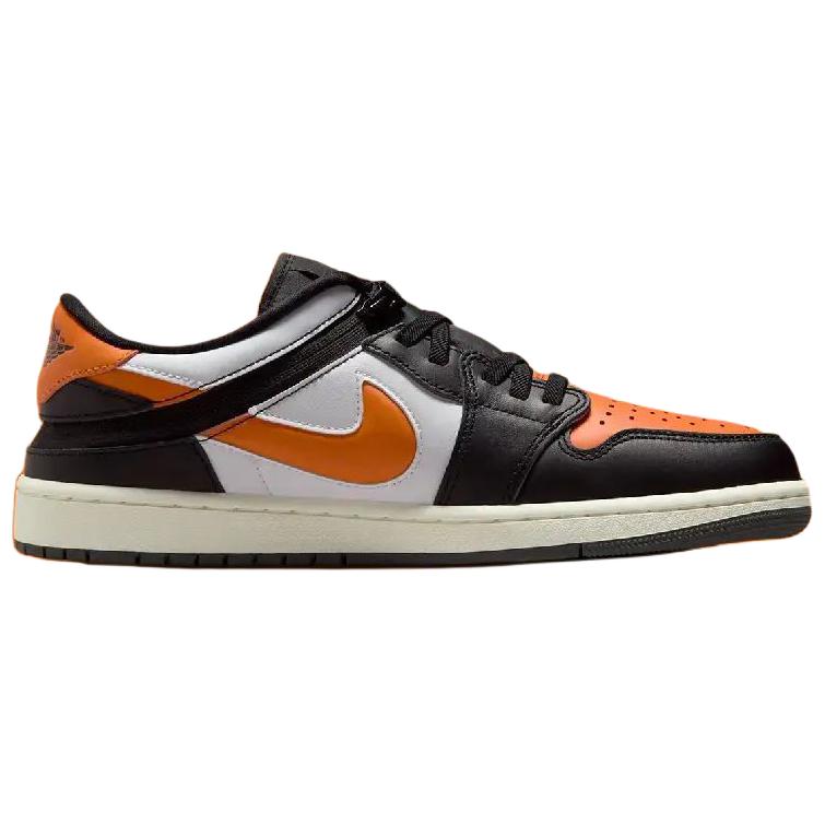 Jordan Air Jordan 1 Slip Resistant Abrasion Resistant Low top Vintage Basketball Shoes Men’s Black Orange