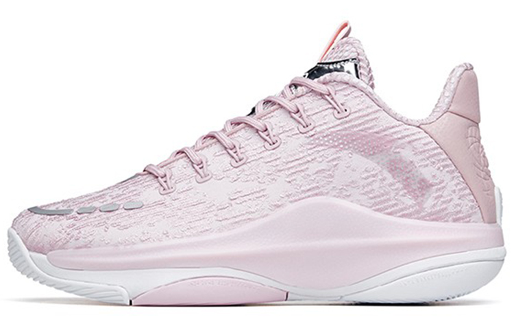 Anta Slip Resistant Abrasion Resistant Mid top Performance Basketball Shoes Men's Metallic Pink