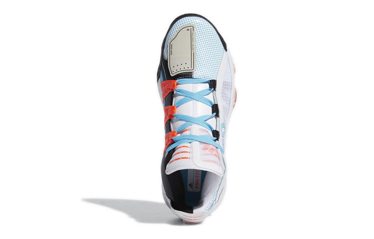 Мужские баскетбольные кроссовки adidas D lillard 6 (белый / синий / оранжевый) — фото 5