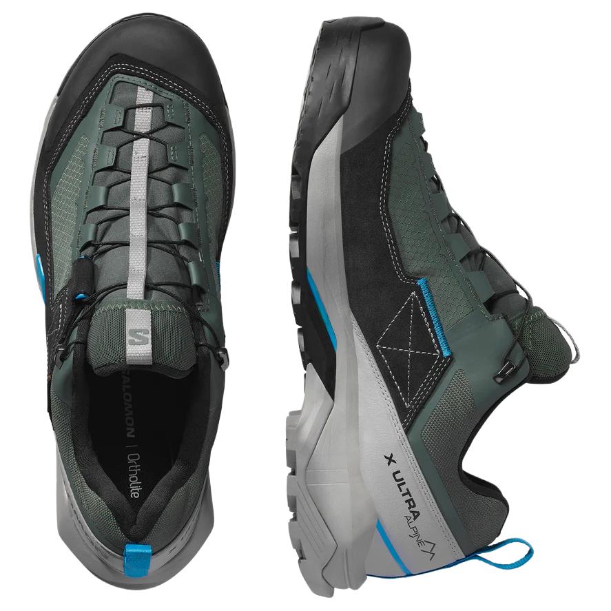 SALOMON X Ultra ALPINE Leather Cushioning Waterproof Support Low top Mountaineering Shoes Men’s Gray Blue