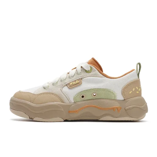 FILA BURGER Hamburger Shoes Low top Canvas Shoes Women's White Brown