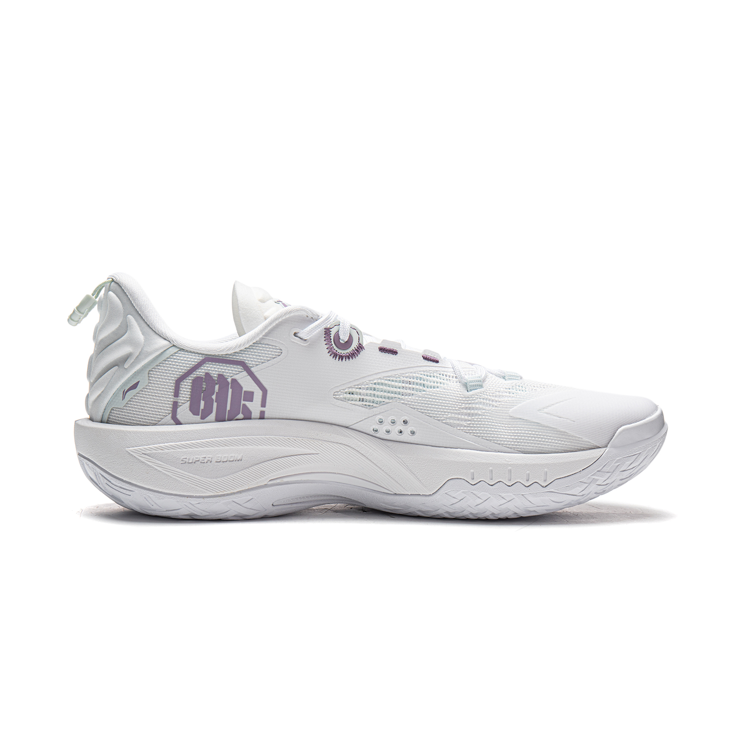 Li Ning Abrasion Resistant Rebound Grip Low top Basketball Shoes Men’s White Purple