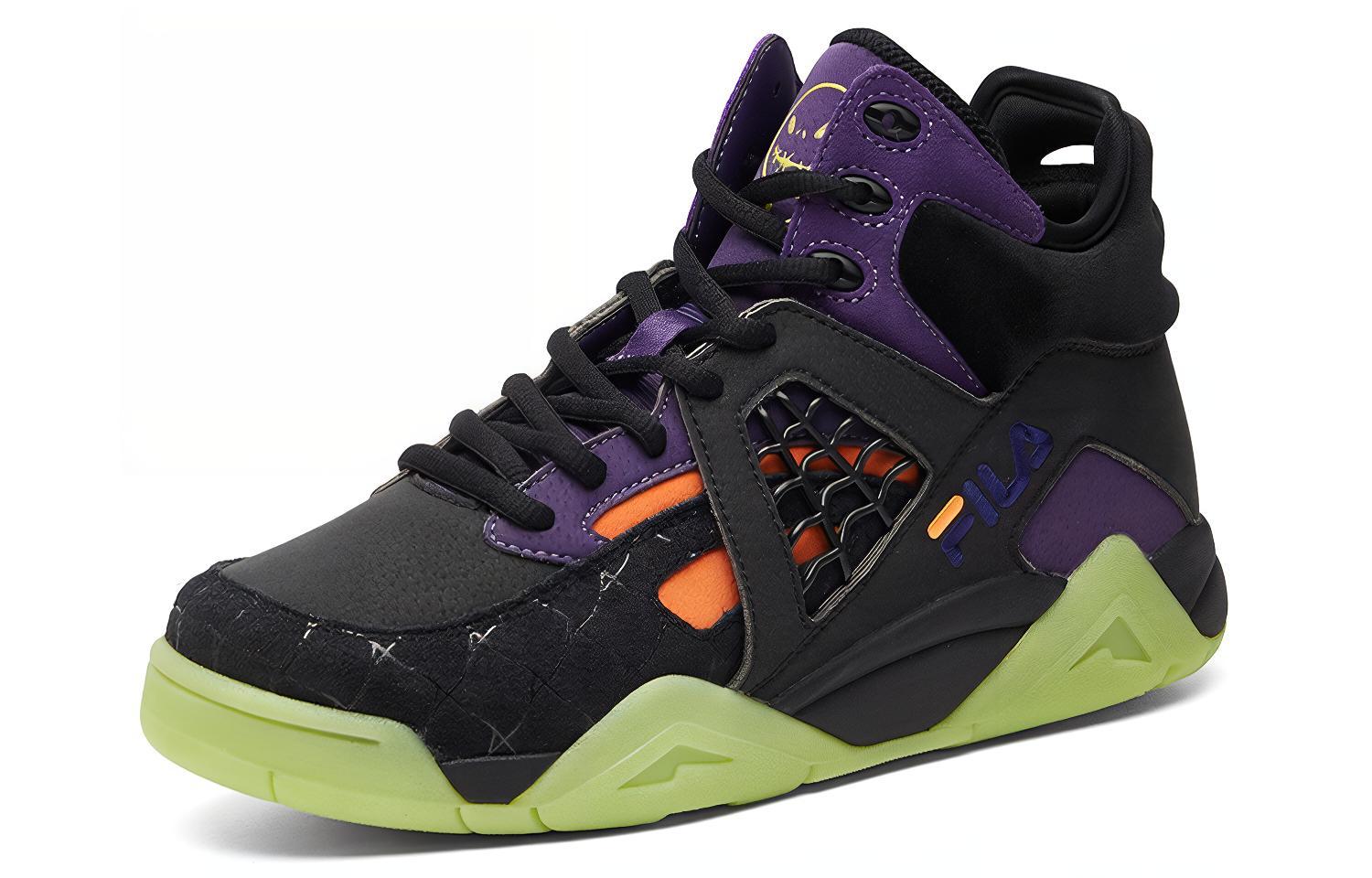 FILA FUSION Cage Mid top Vintage Basketball Shoes Women’s Black Purple