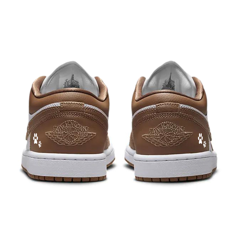 Jordan Air Jordan 1 Vintage Basketball Shoes Unisex Low Top White/Brown