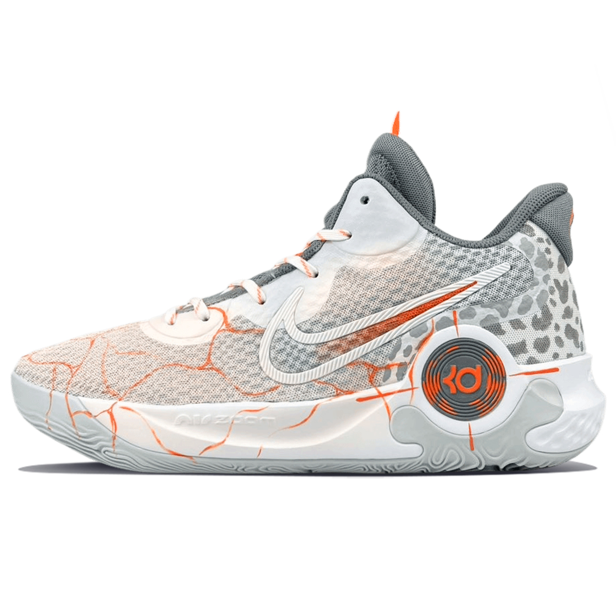 Nike Trey 5 Comfortable Cushioning Slip Resistant Abrasion Resistant Mid top Basketball Shoes Unisex Orange Gray