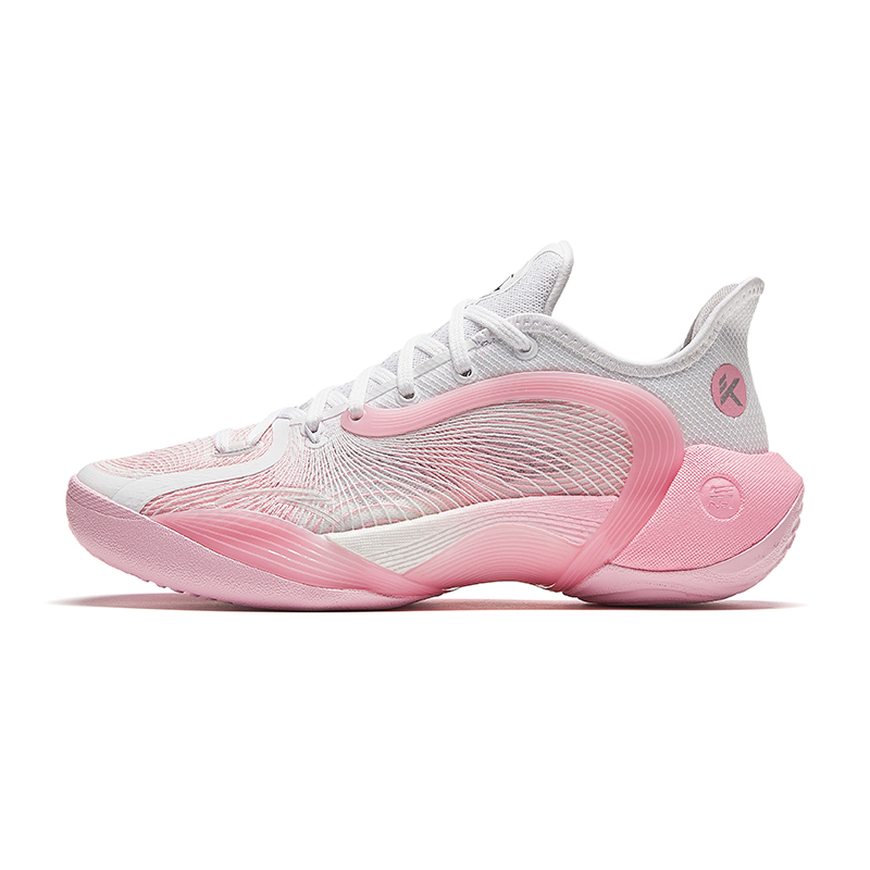Anta 3 Point Rain 2 Textile, Artificial Leather Cushioning Slip Resistant Low top Basketball Shoes Women's Pink Lake