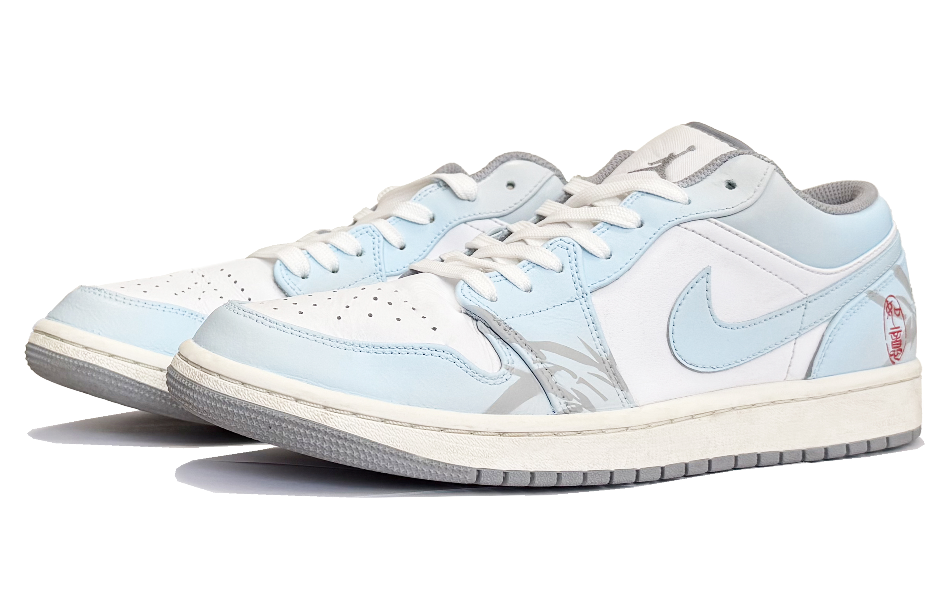 Jordan Air Jordan 1 Low top Vintage Basketball Shoes Men’s Light Blue