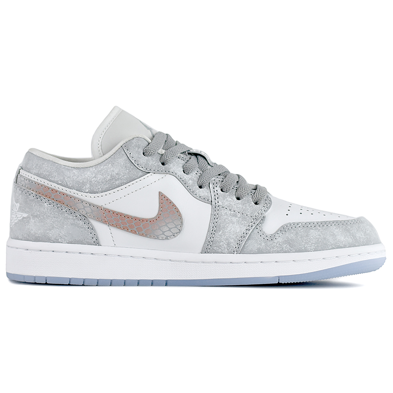 Jordan Air Jordan 1 Gray Starlight Whisper Slip Resistant Abrasion Resistant Low top Vintage Basketball Shoes Women’s