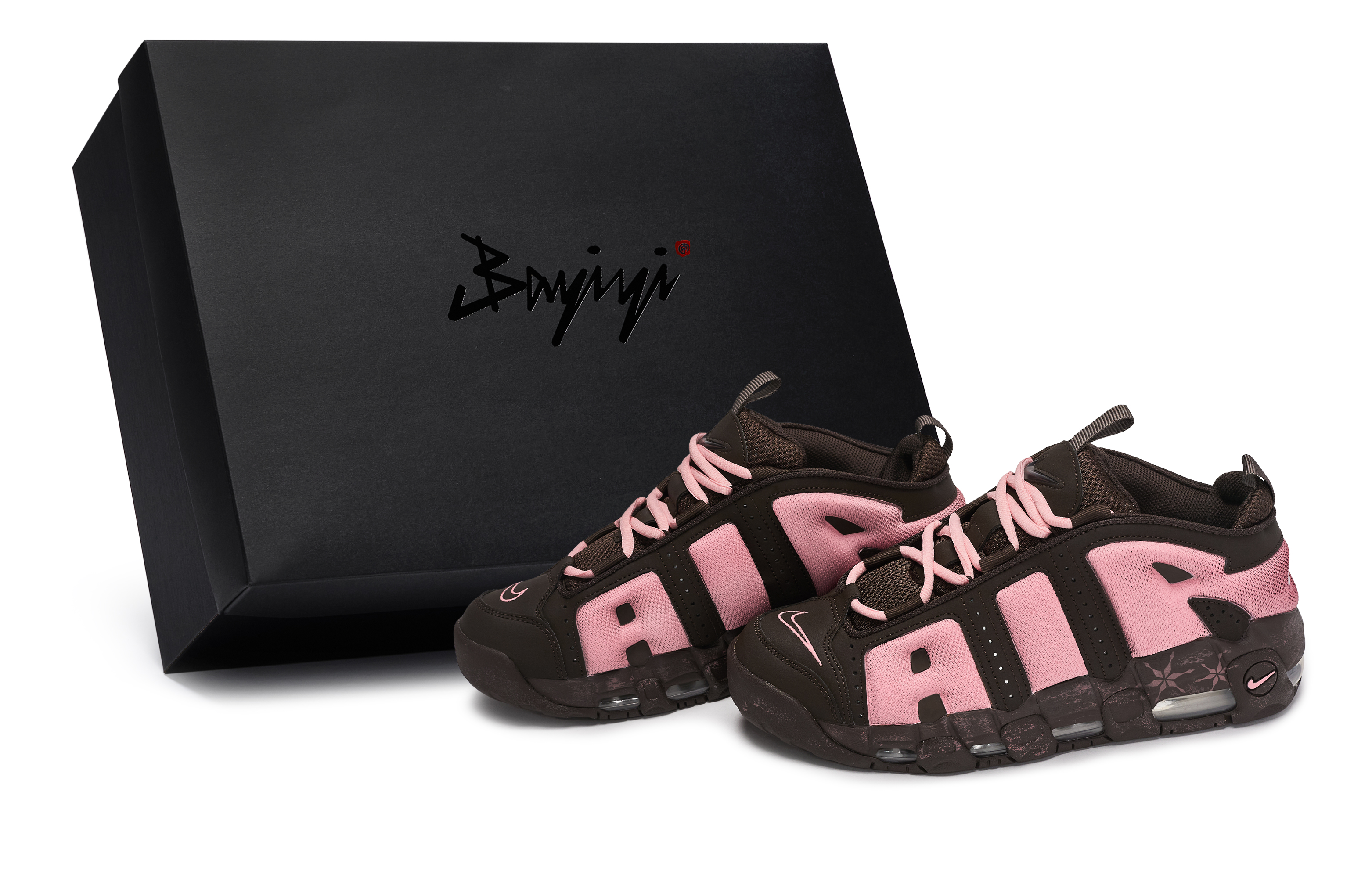 Nike Air More Uptempo 811 Manufacturing, Raspberry Cocoa, Special Shoe Box Mid top Vintage Basketball Shoes Unisex