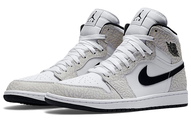Мужские кроссовки Jordan Air Jordan 1 Retro (серо-белые) — фото 3