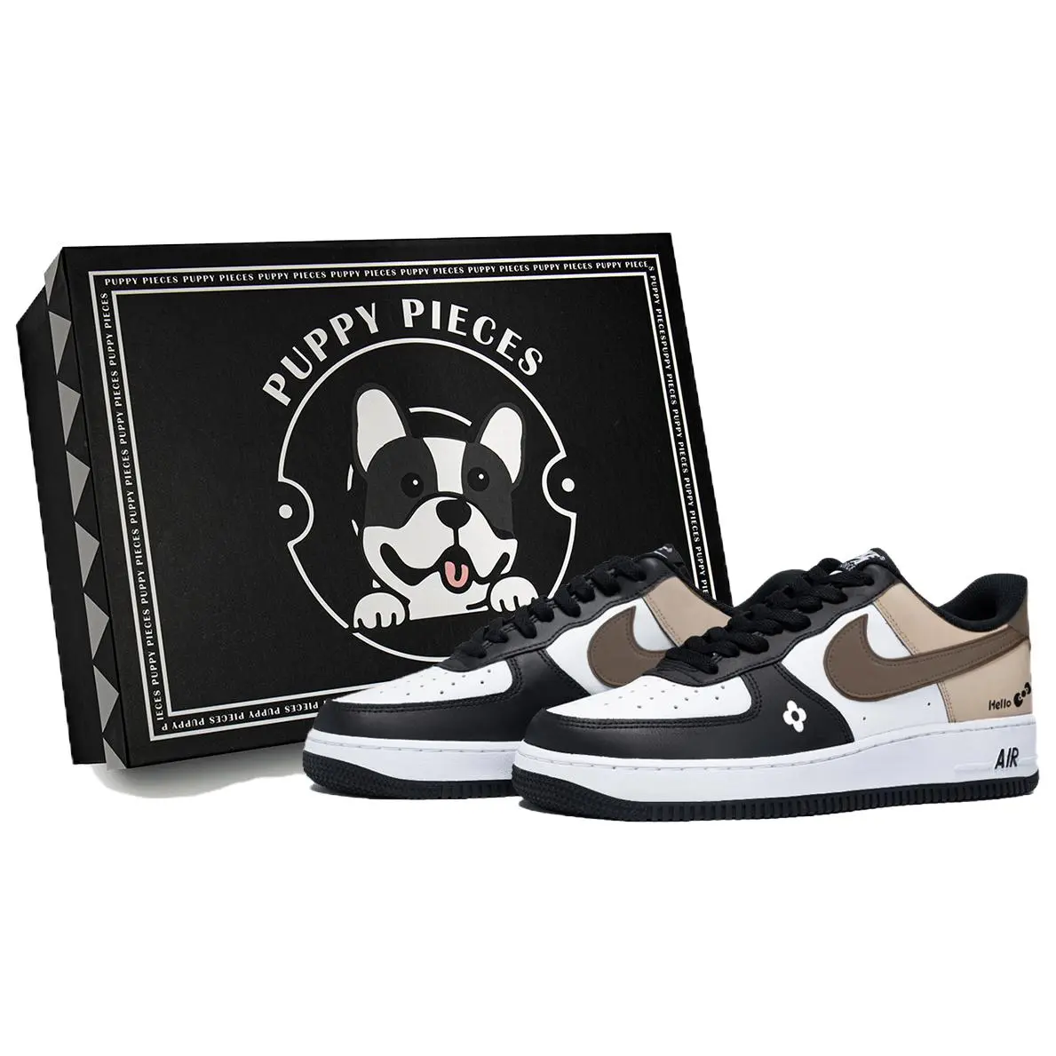 Nike Air Force 1 Puppy Fragment, Special Shoe Box Low top Skateboard Shoes Men's White