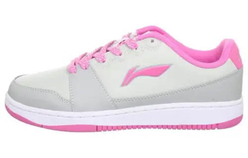 Li Ning Skateboard Shoes Women's Low Top Gray/Pink