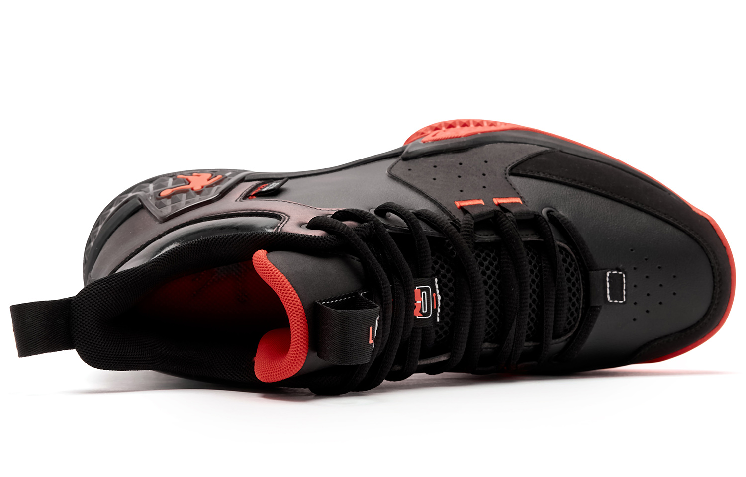 QIAODAN Killing Move 1.0 Basketball Shoes Men’s Mid Top Black/Signal Red