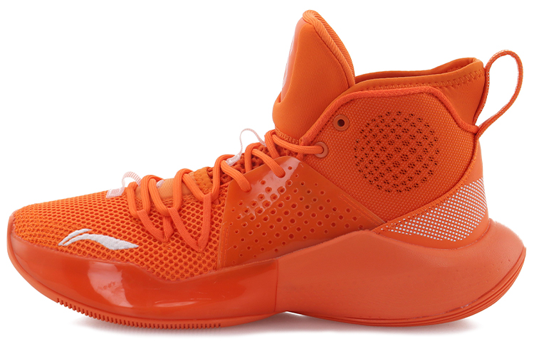 Li Ning SONIC 8 High top Slip Resistant Abrasion Resistant Basketball Shoes Men’s Carrot Orange