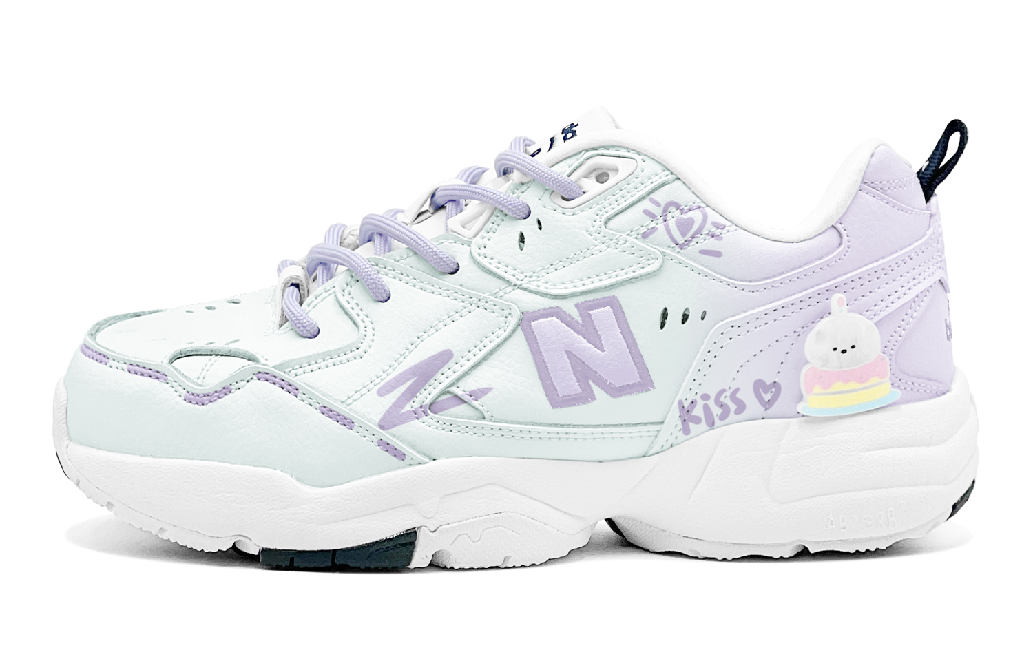 New Balance NB 608 V1 Fall Winter Stylish KISS Heart Abrasion Resistant Abrasion Resistant Low top Training Shoes