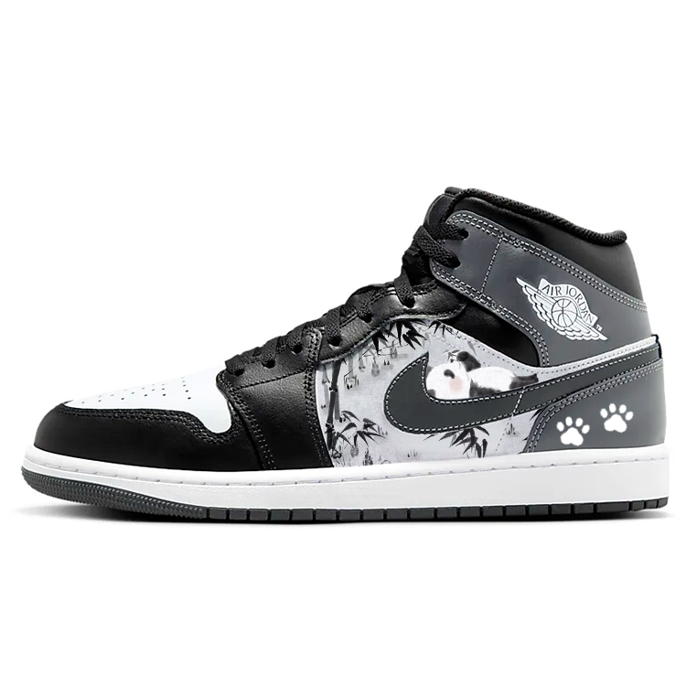 Jordan Air Jordan 1 Cushioning Slip Resistant Breathable High top Vintage Basketball Shoes Men’s White Black Gray