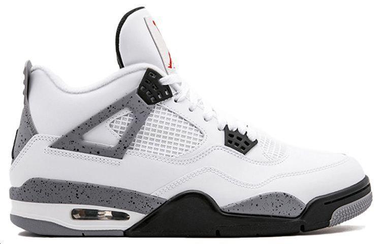 Мужские кроссовки Jordan Air Jordan 4 Retro "White Cement" 2012 (белый с черным и серым) — Белый / чёрный / серый — фото 2