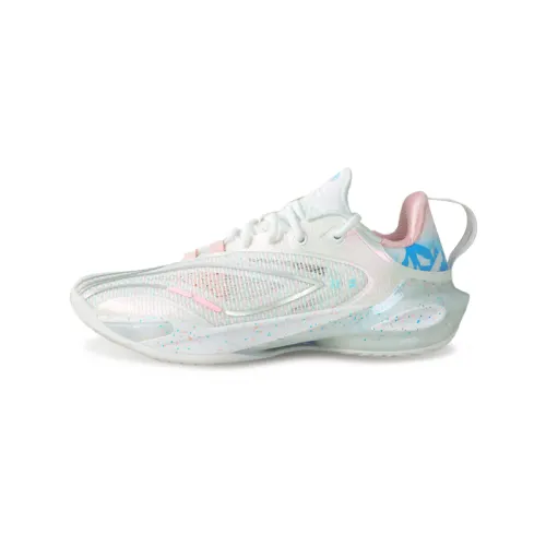 Li Ning Speed 11 Textile, TPU Low top Basketball Shoes Men's Pearl White
