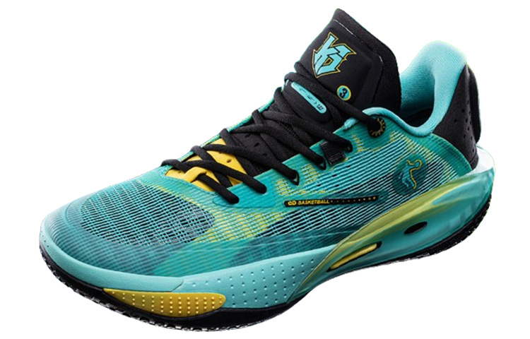 QIAODAN Thorn RISE Abrasion Resistant Low top Basketball Shoes Men's Green Black