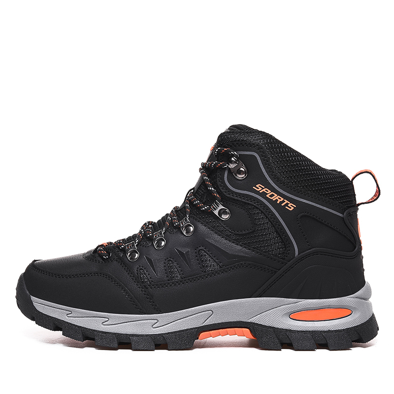 BIANSULONG Slip Resistant, Abrasion Resistant, Waterproof High top Mountaineering Shoes Unisex Black