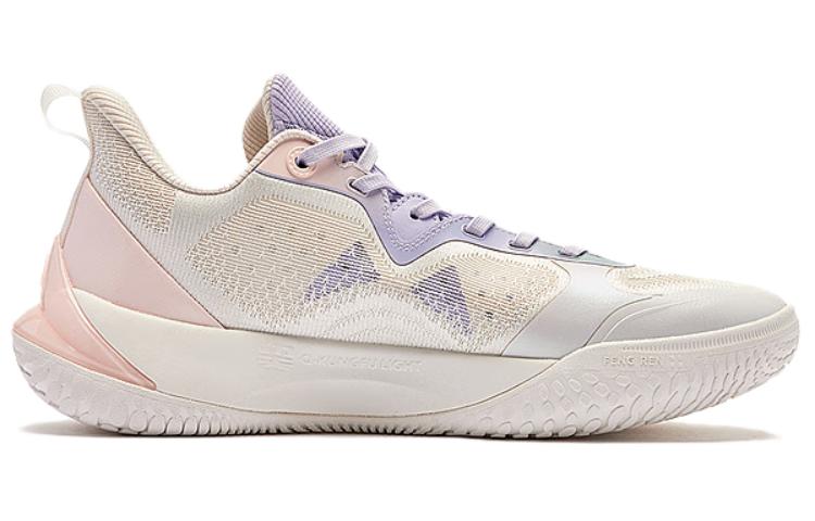 QIAODAN Wind Blade 4 Cushioning Support Abrasion Resistant Slip Resistant Low top Basketball Shoes Men’s White Purple