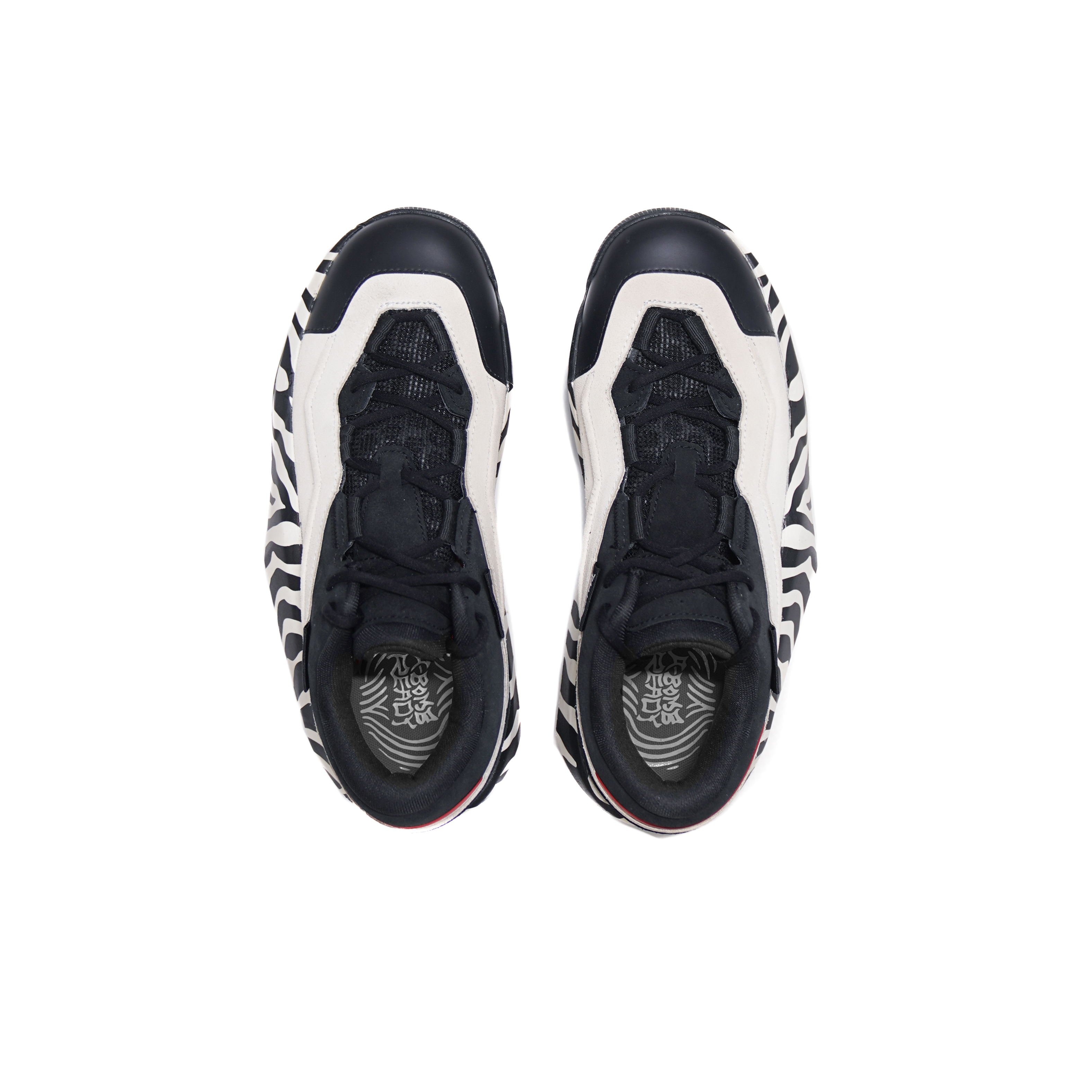 Serious Player Only Ranger Zebra Basketball Shoes Unisex Low Top Black/White/Red