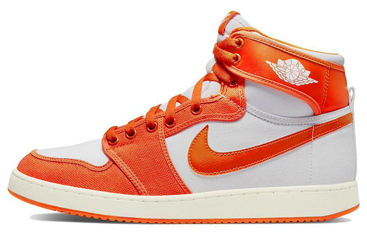 Jordan Air Jordan 1 ko \"syracuse\" canvas leather Syracuse University non-slip wear-resistant lightweight high-top retro basketball shoes men's white orange