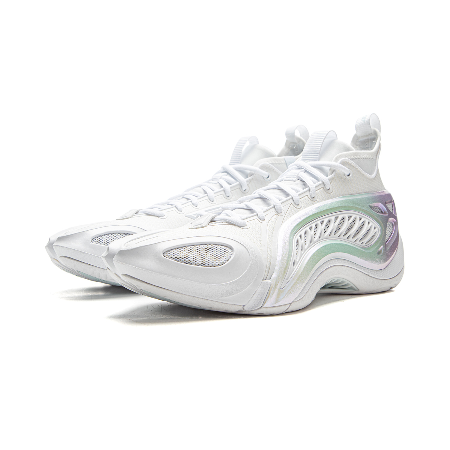 Li Ning Cushioning Slip Resistant Abrasion Resistant Breathable Rebound Grip Mid top Outdoor Basketball Shoes Men’s