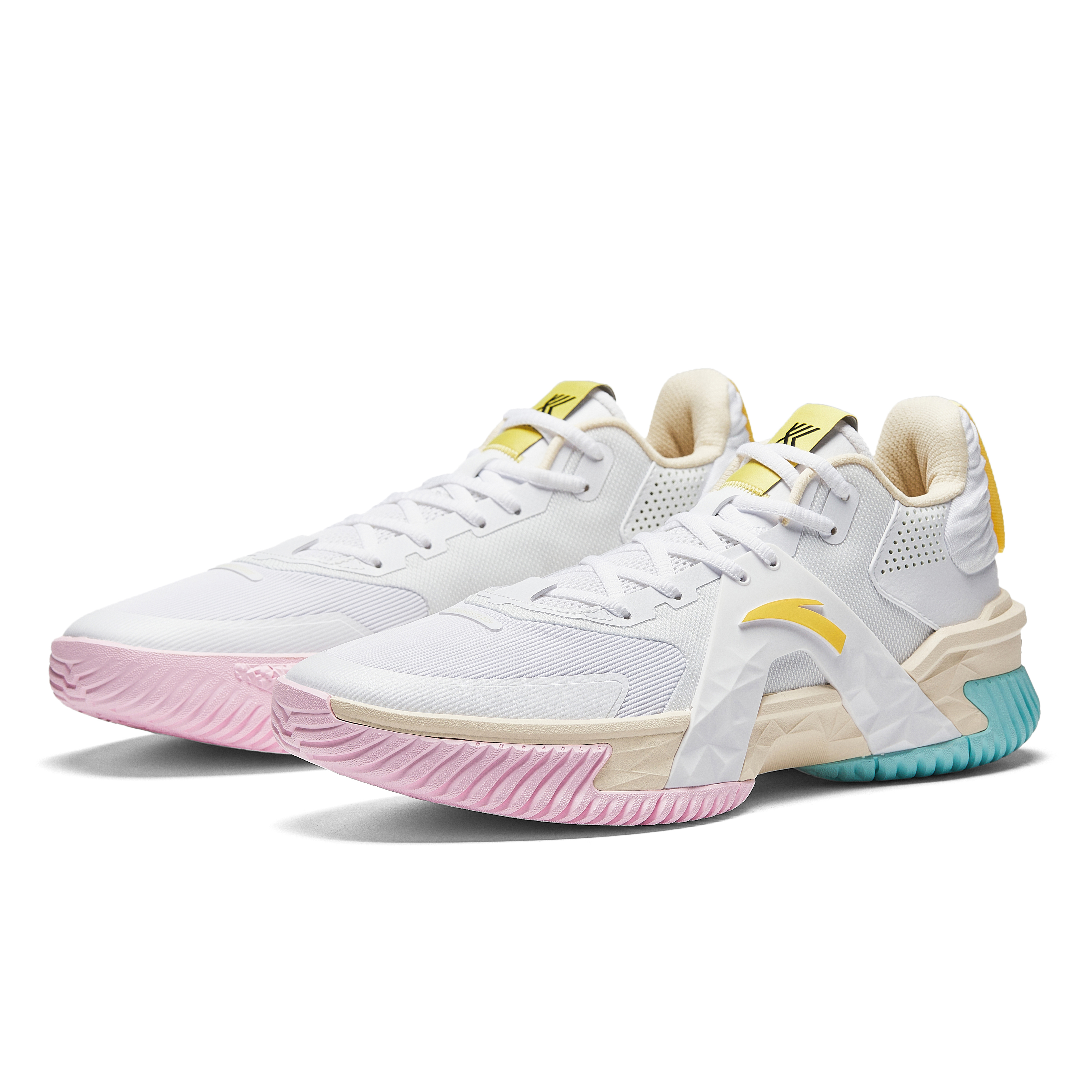 ANTA Airspace 5 Basketball Shoes Men’s Low Top Pure White/Light Sugar Yellow