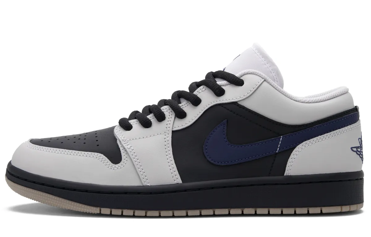 Jordan Air Jordan 1 Black Jack Abrasion Resistant Abrasion Resistant Low top Vintage Basketball Shoes Unisex Black Gray