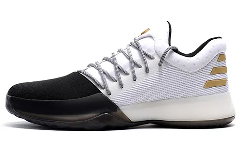 Adidas Harden Vol.1 Disruptor non-slip wear-resistant lightweight low-top basketball shoes men's black and white gold