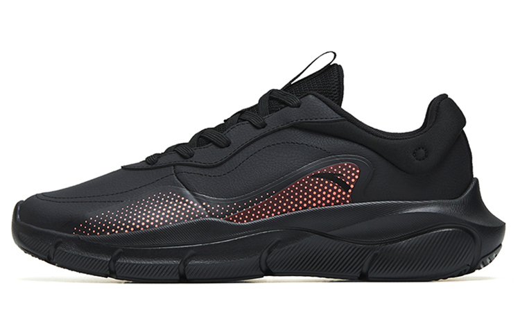 Anta Textile, Synthetic Leather Cushioning Slip Resistant Abrasion Resistant Low top Training Shoes Men’s Black Red
