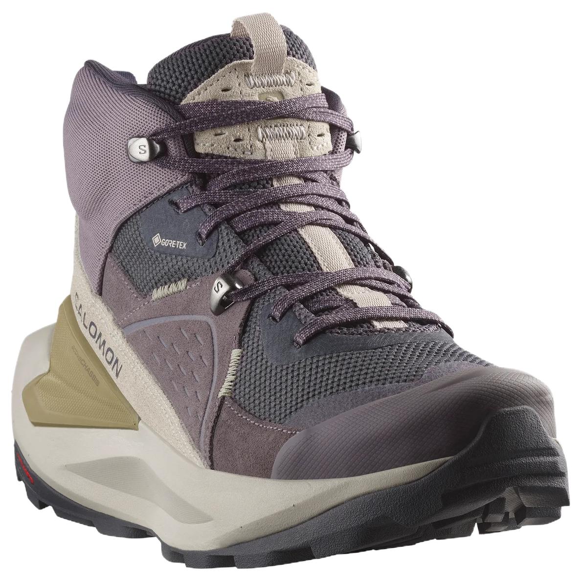 SALOMON Elixir Slip Resistant Abrasion Resistant Mid top Hiking Shoes Women’s Purple Gray