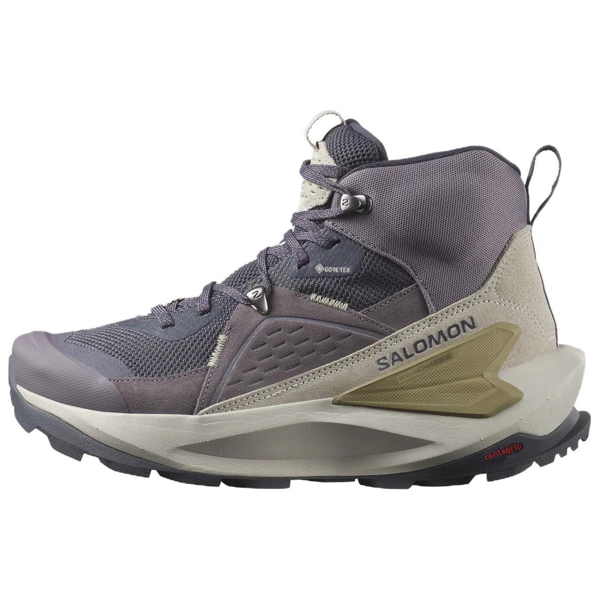 SALOMON Elixir Slip Resistant Abrasion Resistant Mid top Hiking Shoes Women’s Purple Gray
