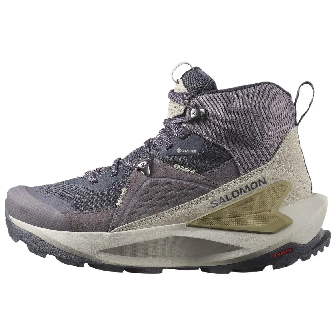 SALOMON Elixir Slip Resistant Abrasion Resistant Mid top Hiking Shoes Women's Purple Gray