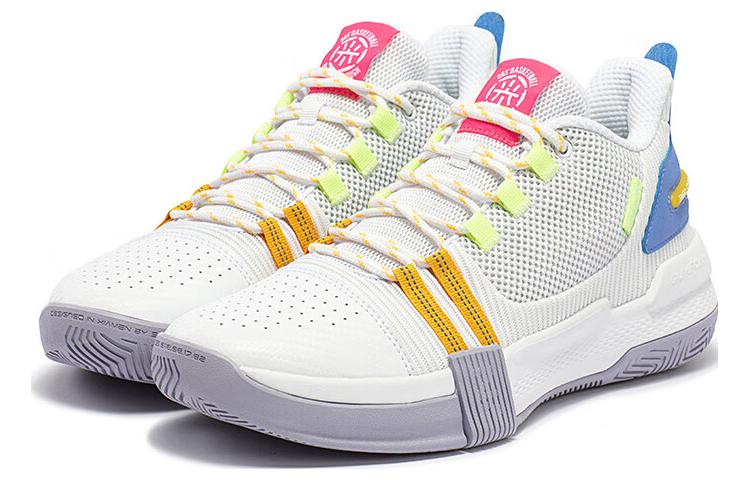 361° Abrasion Resistant Low top Basketball Shoes Men’s White Yellow