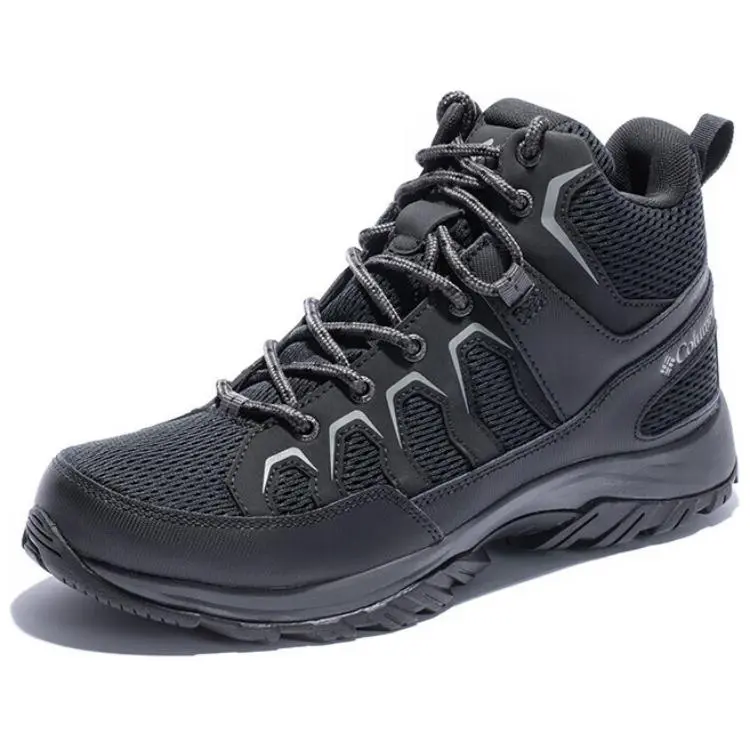 Columbia Slip Resistant Abrasion Resistant Mid top Hiking Shoes Men's Black