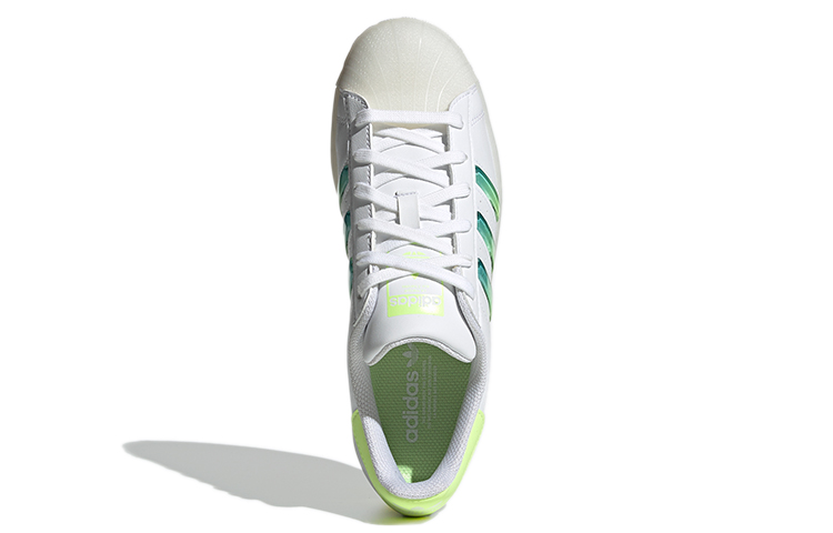 Женские кеды adidas originals Superstar (бело-зелено-желтые) — фото 5