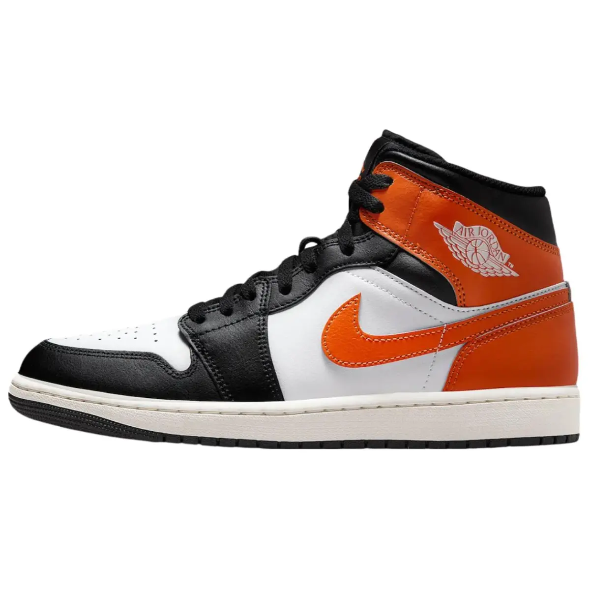 Jordan Air Jordan 1 High top Vintage Basketball Shoes Unisex Black White Orange